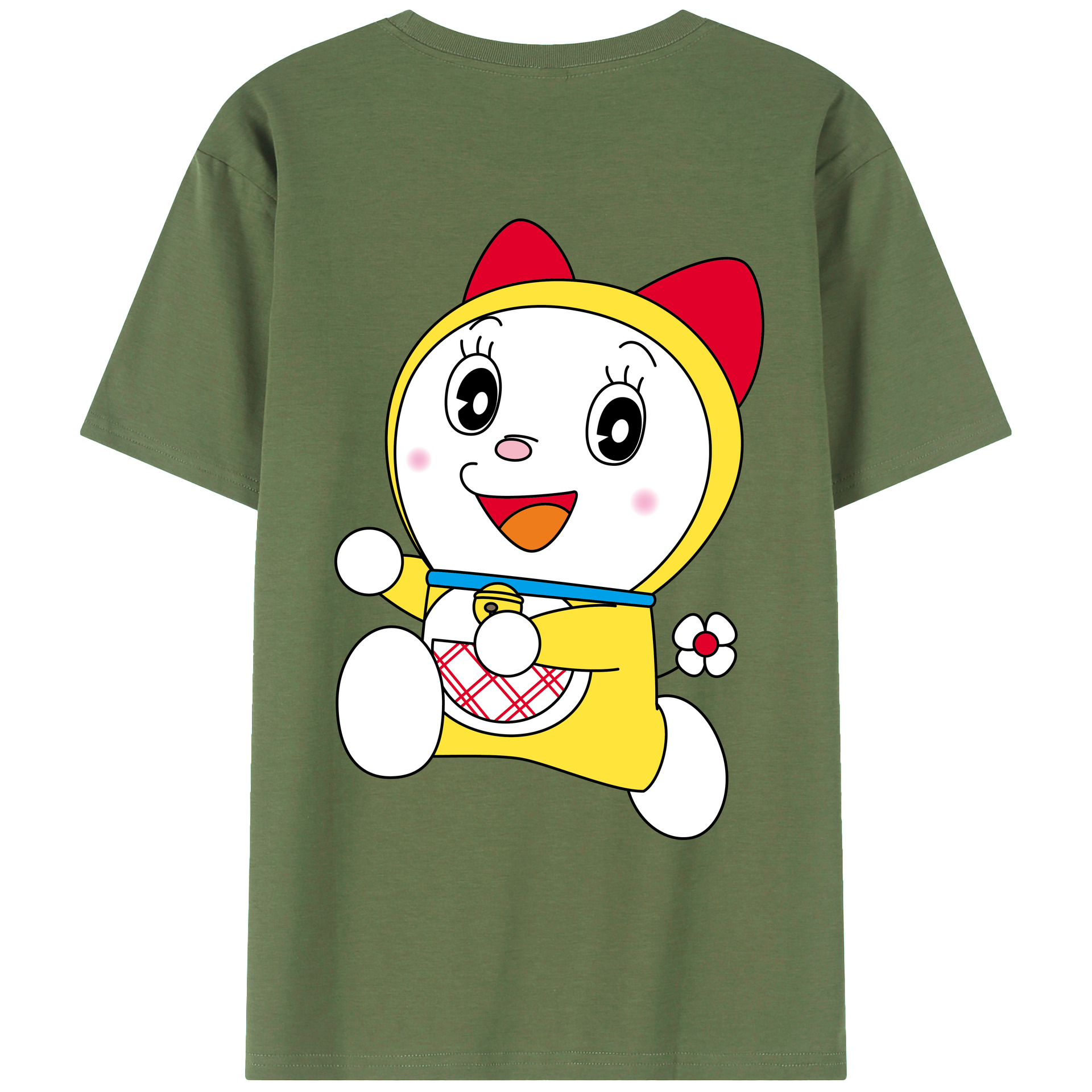 （画像用） ドラえもん ドラミ Doraemon Dorami 綿100％ メンズ半袖Tシャツ（バックプリント） 通気性